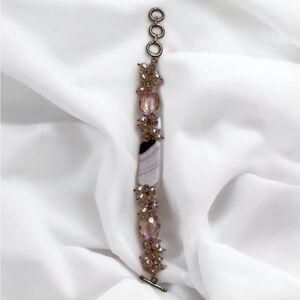 Pink Druzy Agate Quartz Bracelet